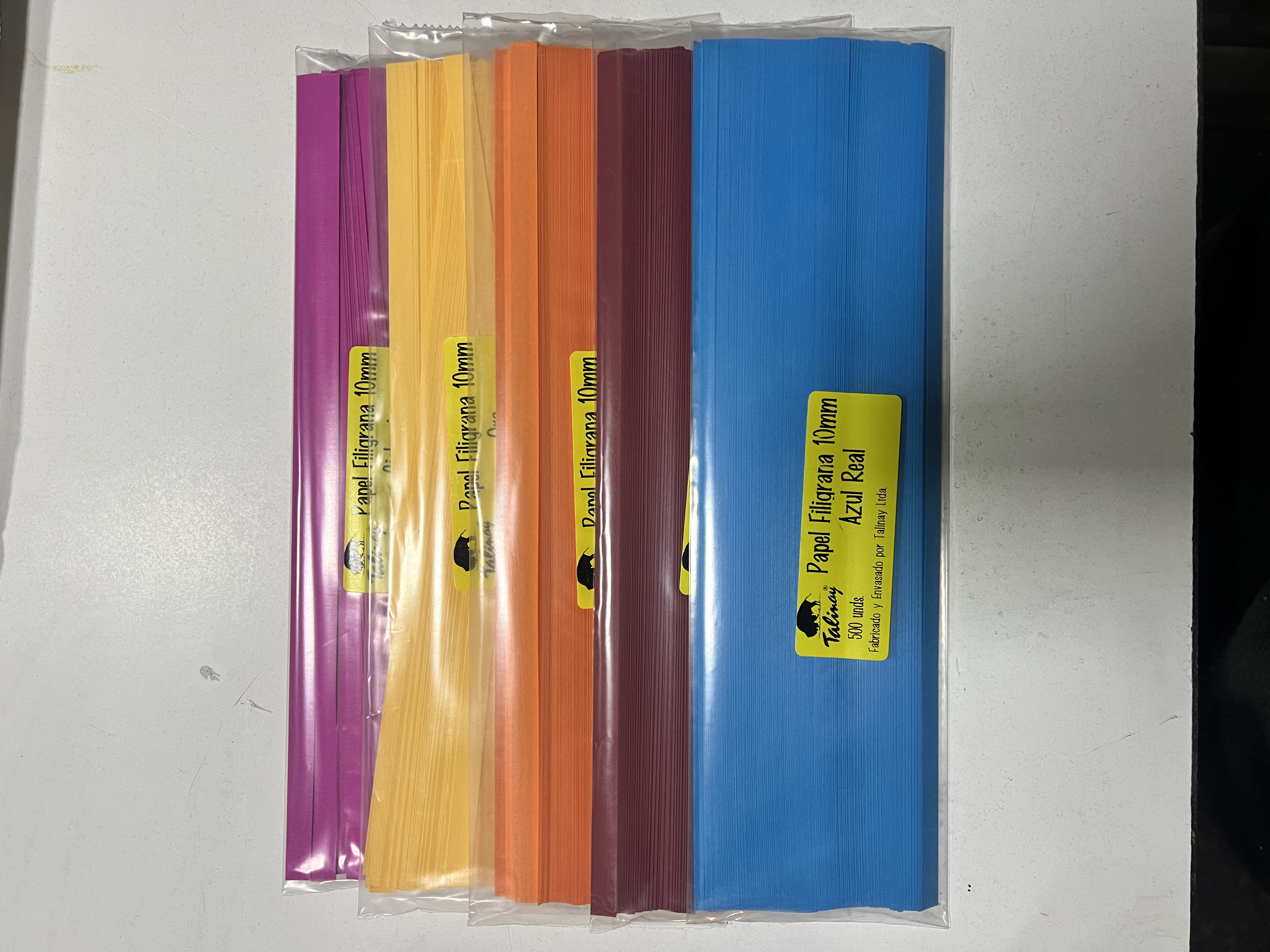 Papel Filigrana 10 mm — Bolsa 500 unidades para filigrana o quilling en papel — Talinay Chile
